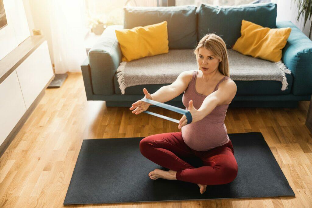 Pregnant Woman Doing Workout At Home